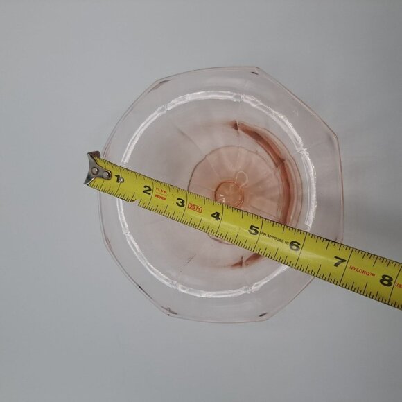Federal Glass Pink Depression Glass Compote Pedestal Bowl Paneled 6 3/4" Vintage - Picture 2 of 6